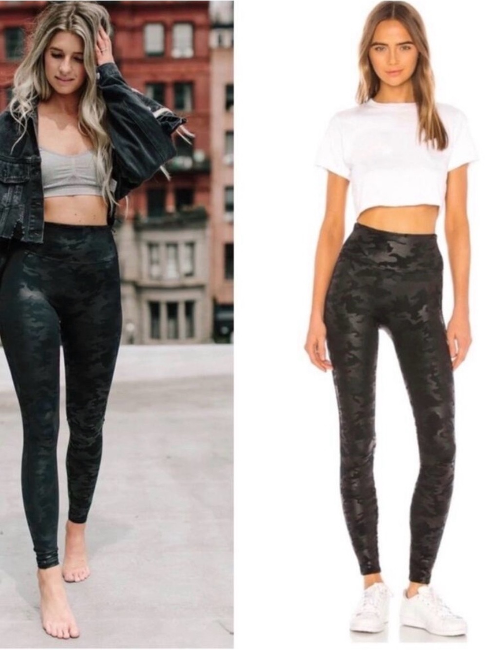 Spanx‎ Faux Leather Leggings Camo Small
